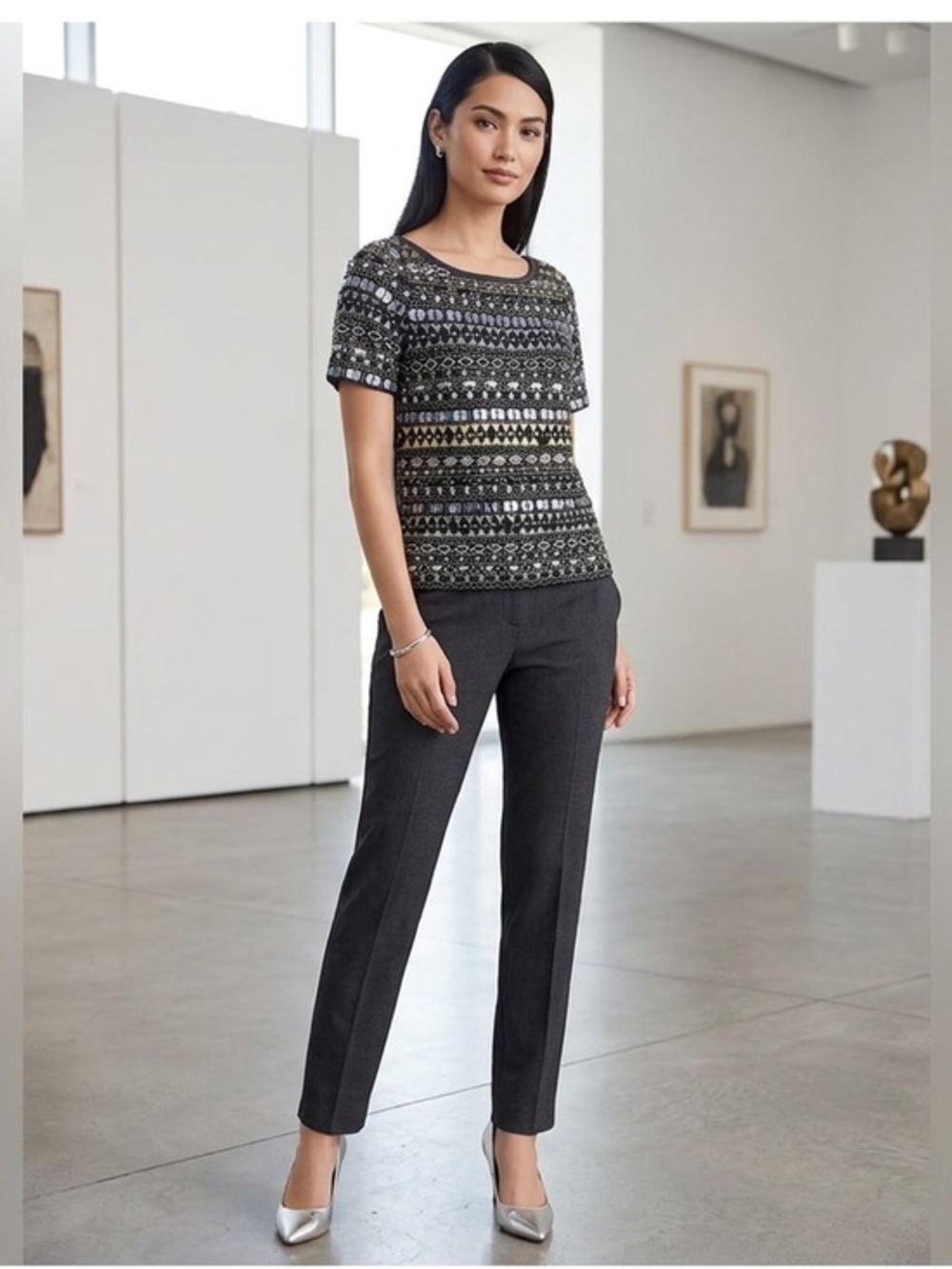 J. Crew Wool Sweater Jeweled Top NEW